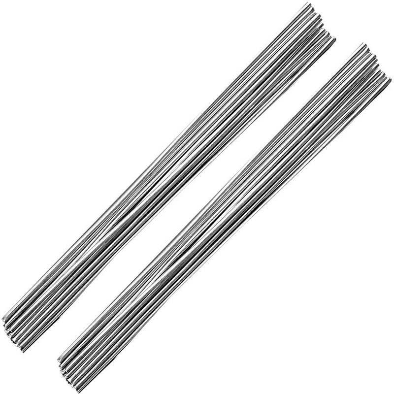 Linkhood Aluminum Welding Rods, 20-Pack Universal Low Temperature Aluminum Welding Cored Wire for Electric Power, Chemistry, Food, Silver 0.08 x 10in/2 x 250mm (20-pack) - Image 1